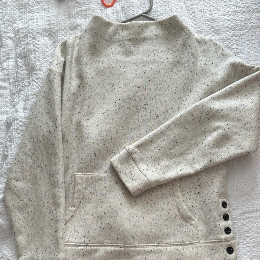 Madewell Speckled Beige Cowl Neck Sweater